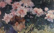 John Russell Rhododendrons and head of a woman china oil painting artist